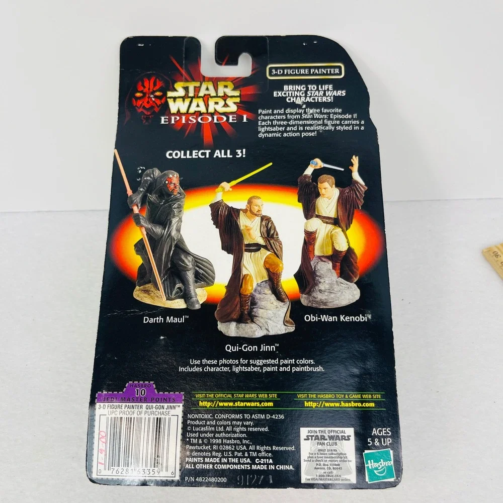 Star Wars Episode I Qui-Gon Jinn 3-D Figure Painter Hasbro 1998 New Vintage Kit